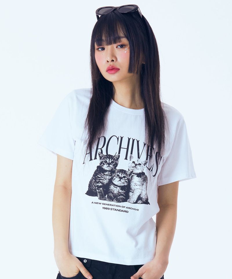 1989STANDARD（1989スタンダード）の「ARCHIVES CAT Woman Slimfit Short Sleeves (SWSSTD-0001)（Tops）」