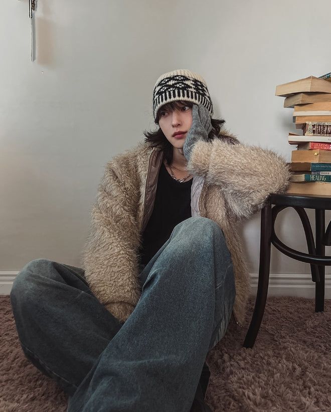 Loro High Neck Fur Hood Jumper