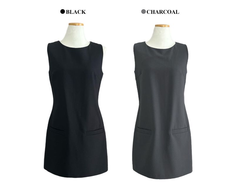 Classic Mae Simple Line Two-Pocket Mini Dress