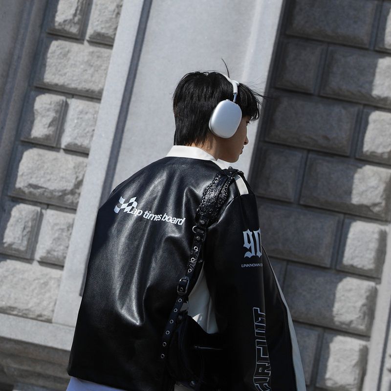 90S Biker Leather Jacket (2color)