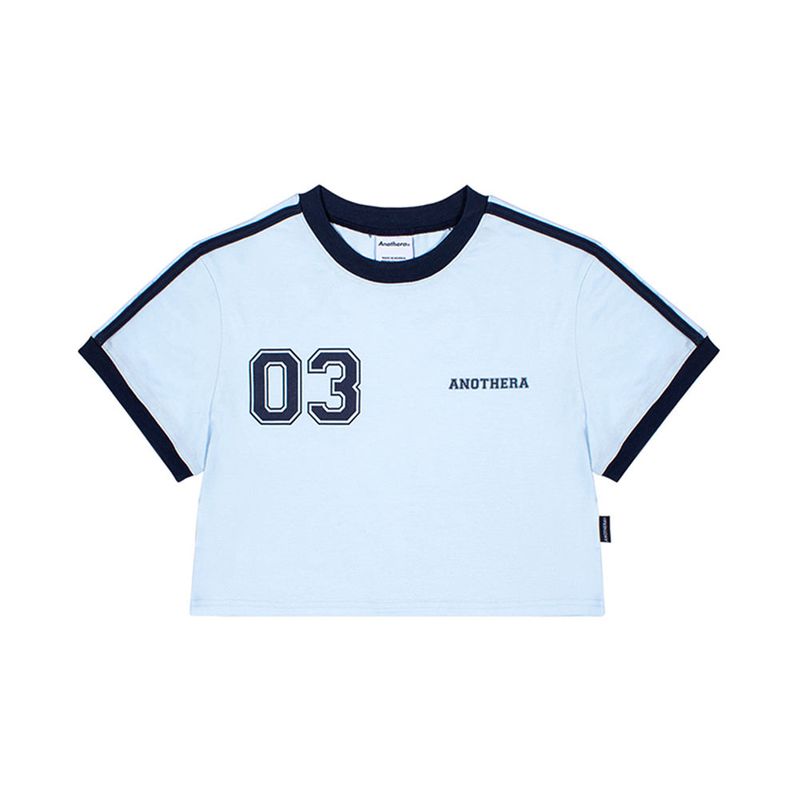 ANOTHERA(アナザーエー)の「03-RINGER CROP TEE_Sky Blue(Tops)」