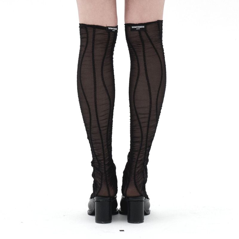 212-mesh wave knee-socks
