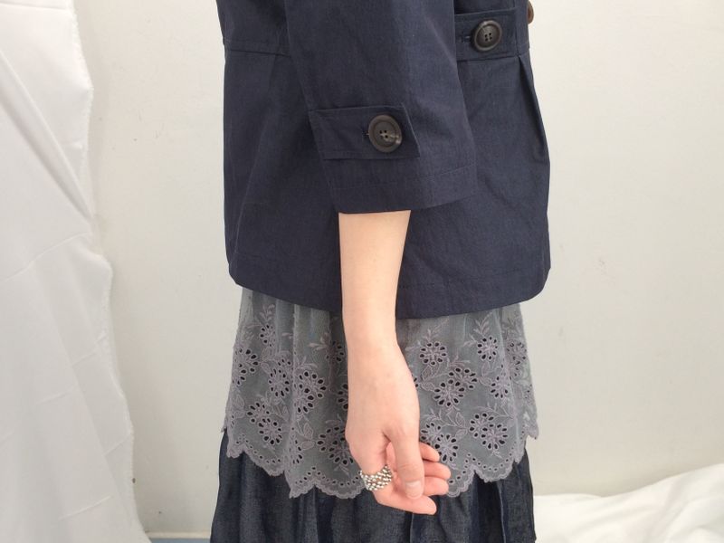 Diagonal Layer Shirring Long Skirt