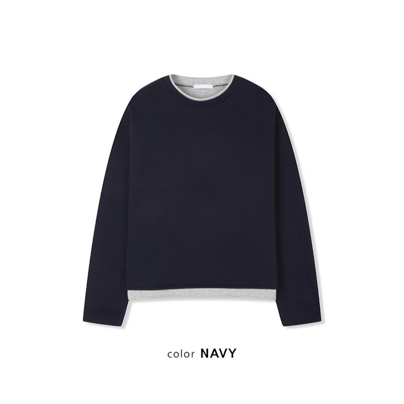 [Unisex] Crop layered round knit(3color)