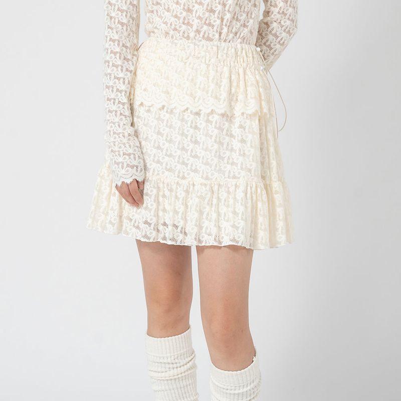 ZOE RIBBON MINI SKIRT_CREAM