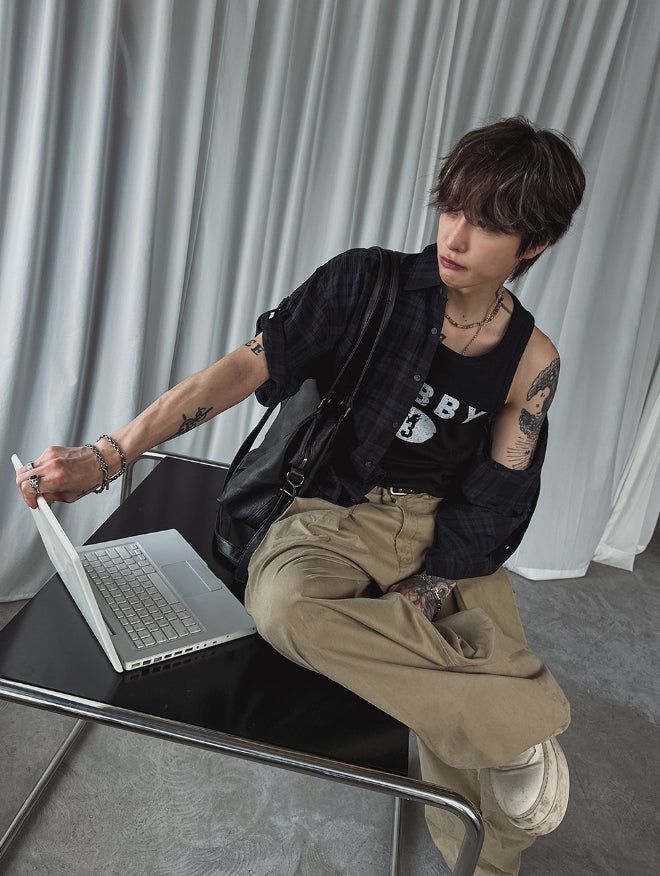 Prolly Check Roll-up Short Sleeve Shirt
