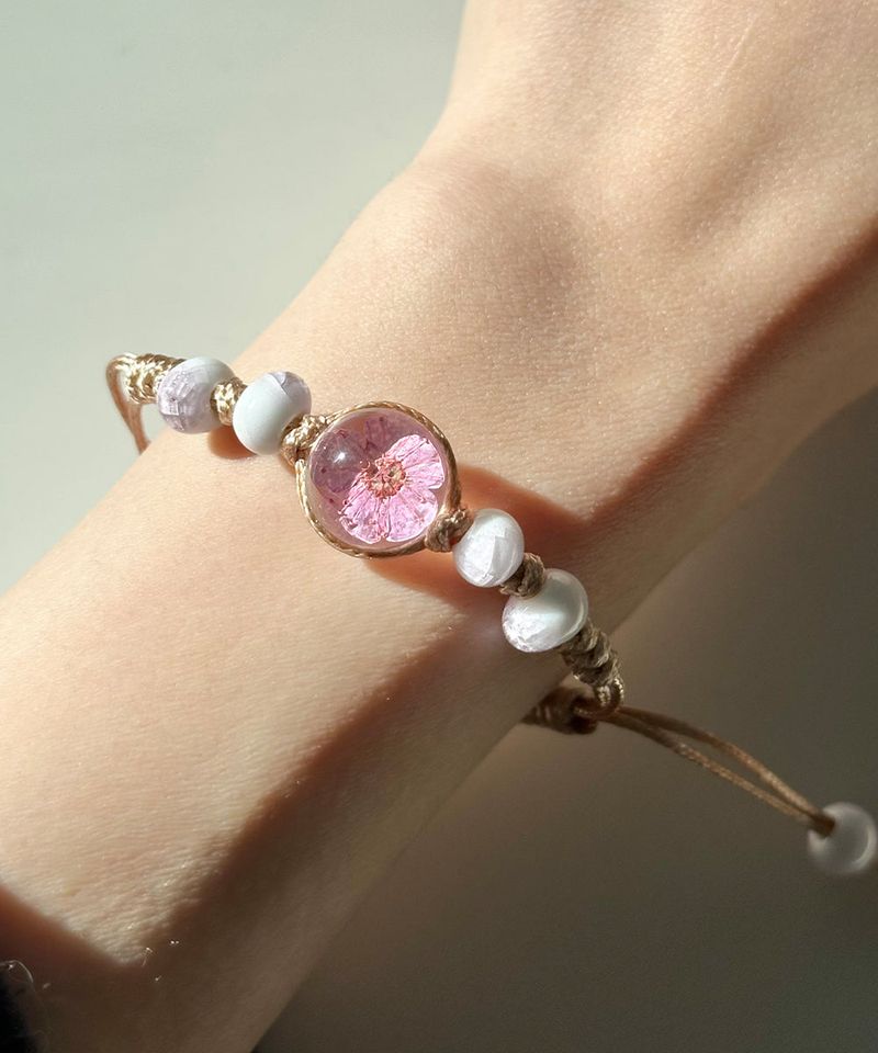 pink flower bracelet
