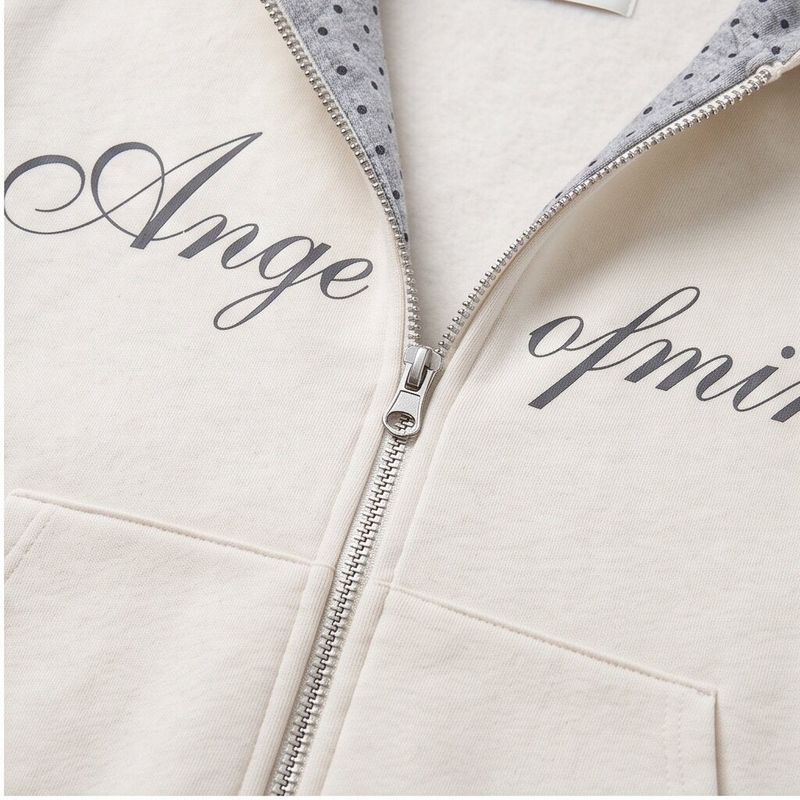 Nadia Angel Graphic Dot Hood Zip-Up