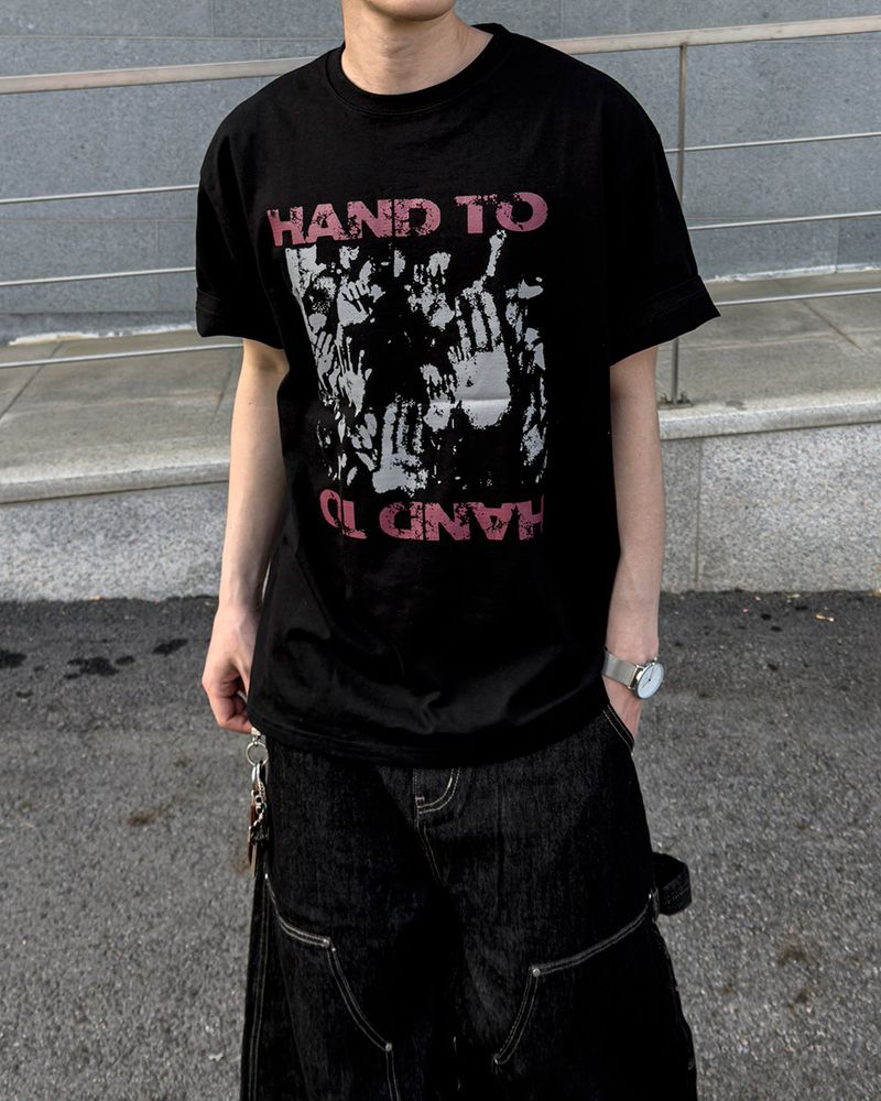 Touch Graphic Oversized Half T-Shirt