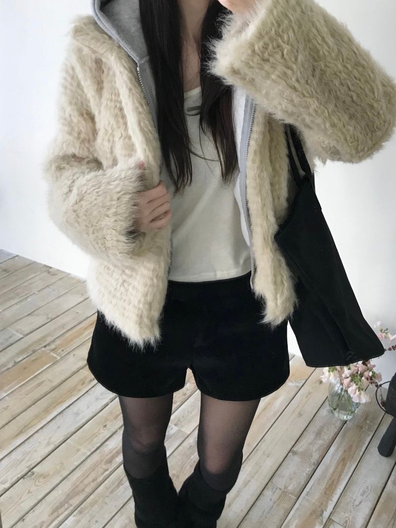 Perry High-Neck Fur Jacket (one color)