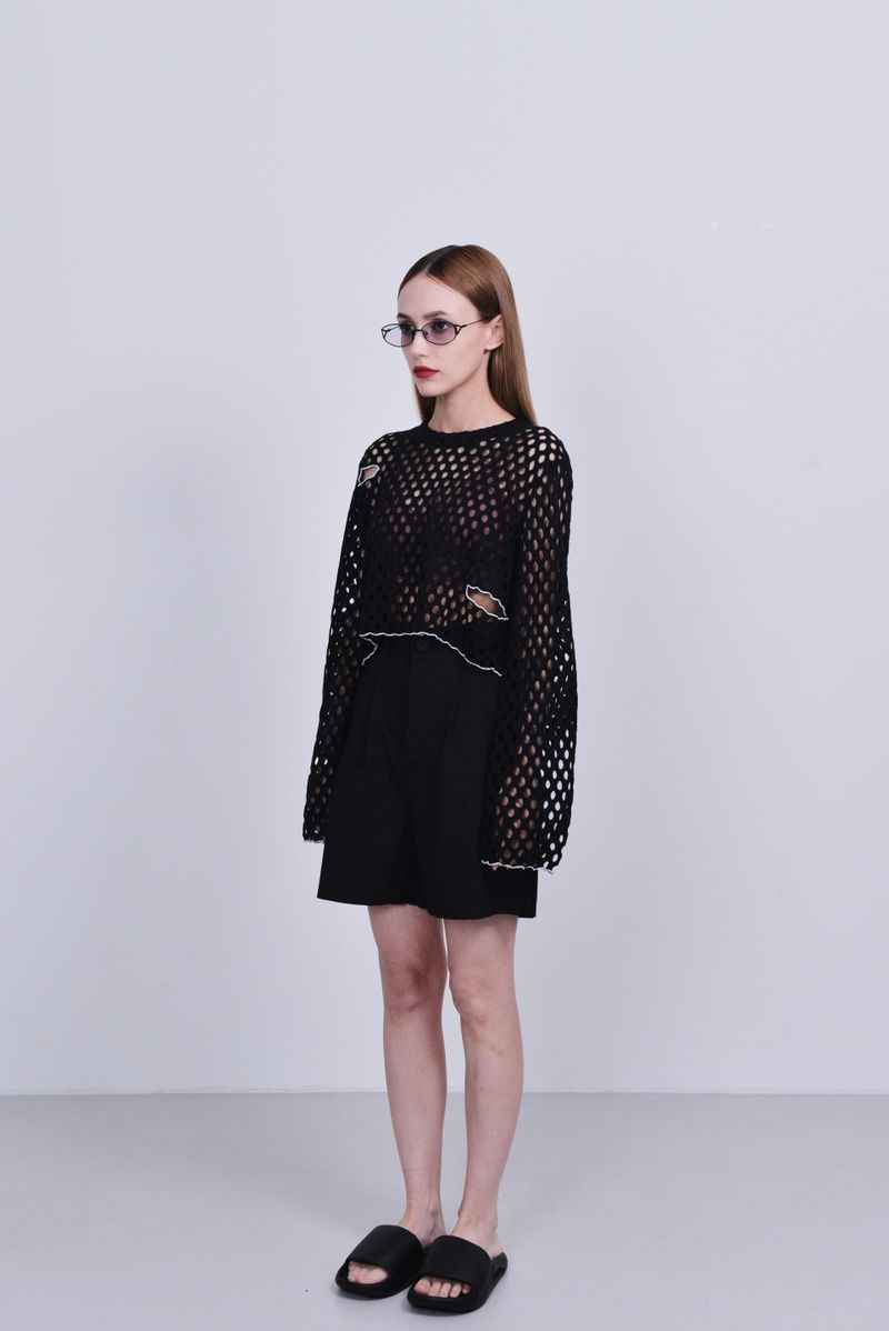 cut out net longsleeve