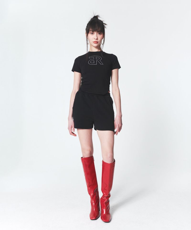 INPREP(インプレップ)の「Crystal Monogram T-shirt Black(Tops)」