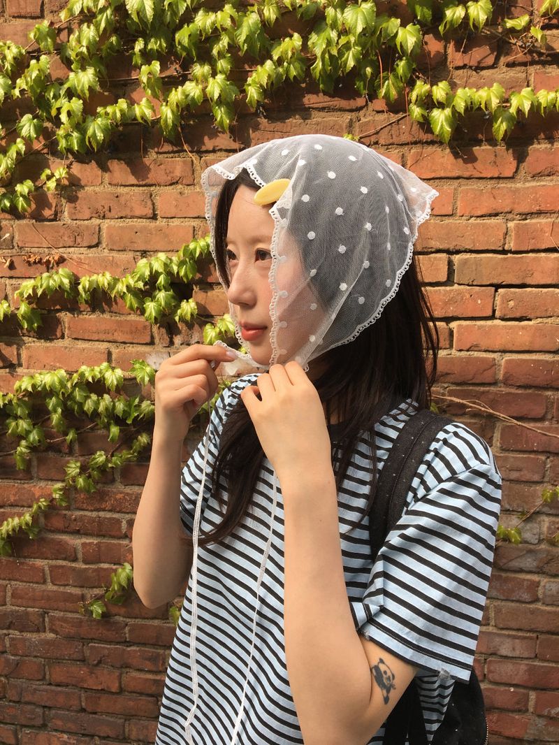 DUGGY（ダギー）の「ドットレースボンネット (1color)（ファッション小物）」