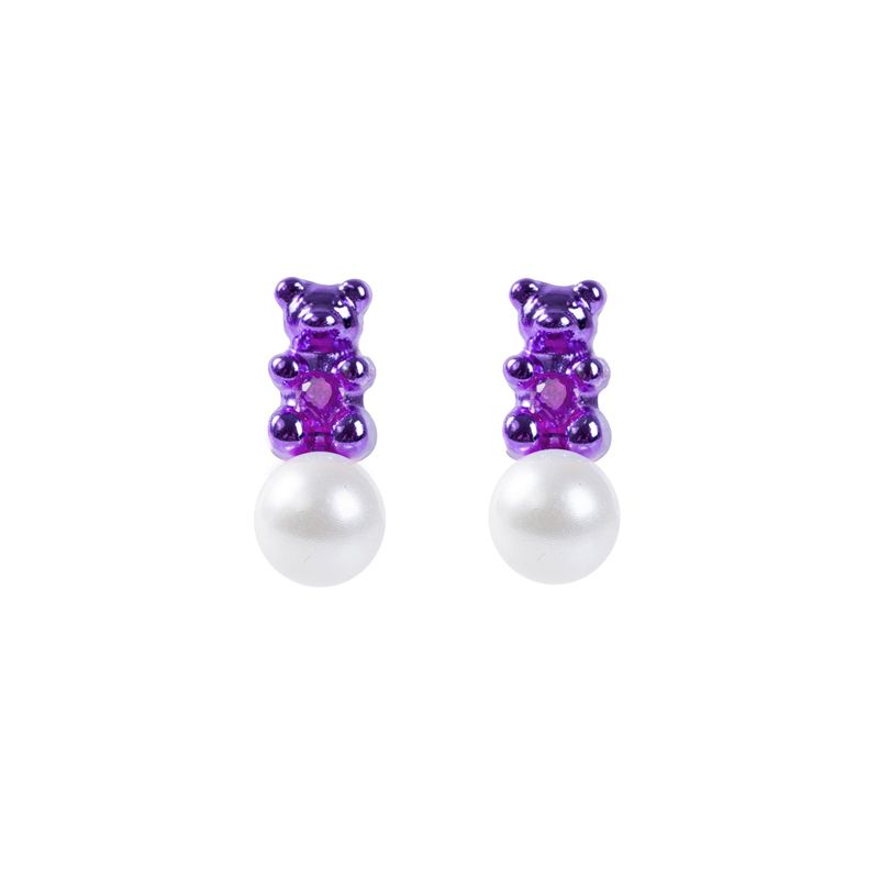 OCCHI DI LUPO（オッキ ディ ルポ）の「プチベアパールピアス_パープル（アクセサリー）」