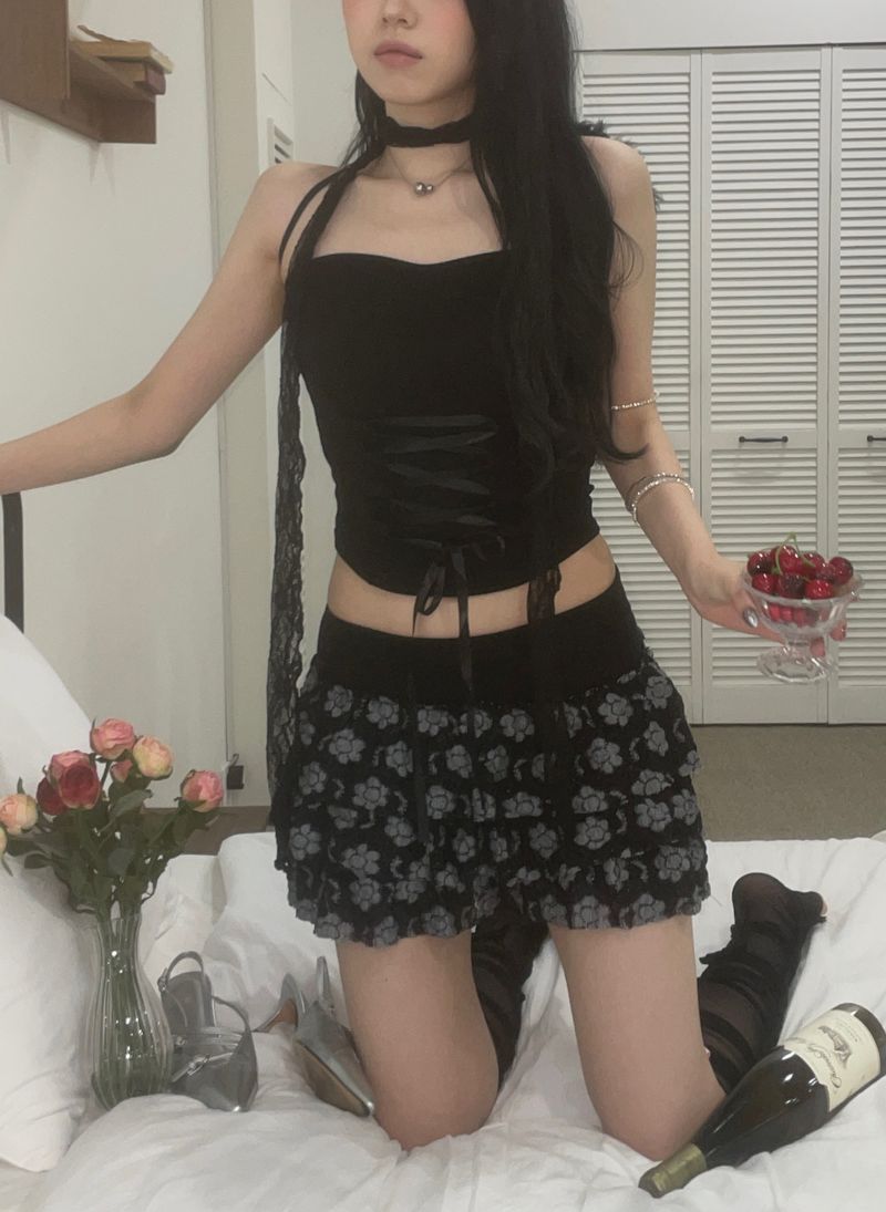 Flower Frill Skirt&Pants