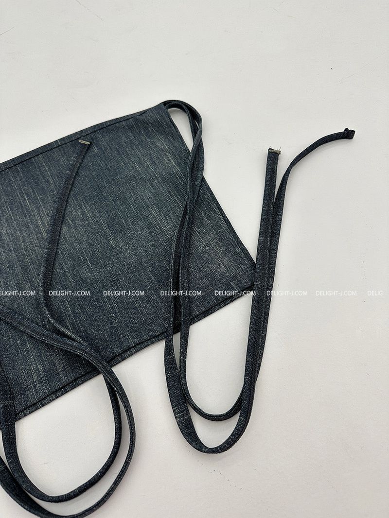 strap denim crop top