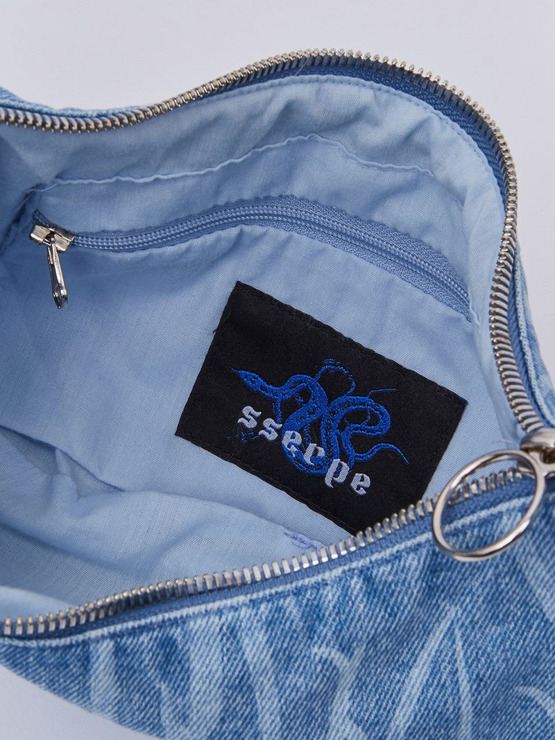 Tribal Denim Hobo Bag Light Blue