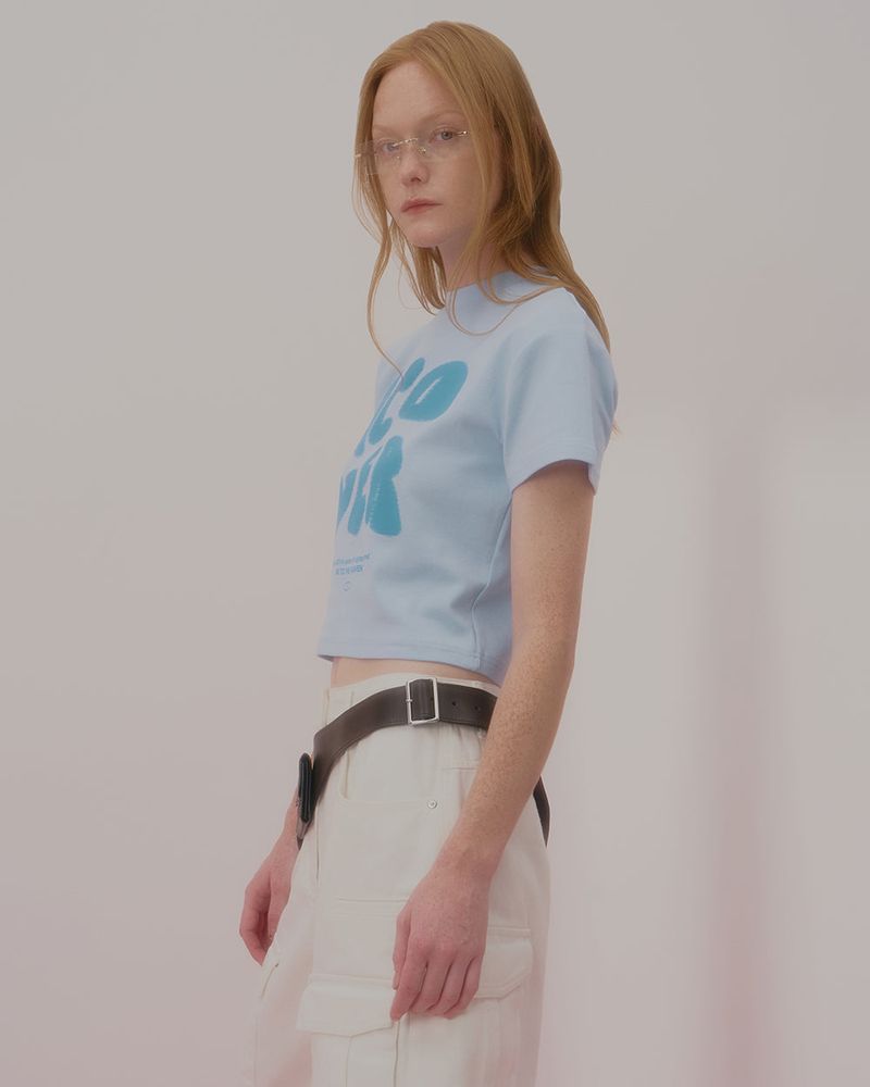 POINTAGE LOGO CROP TSHIRT-SKY BLUE