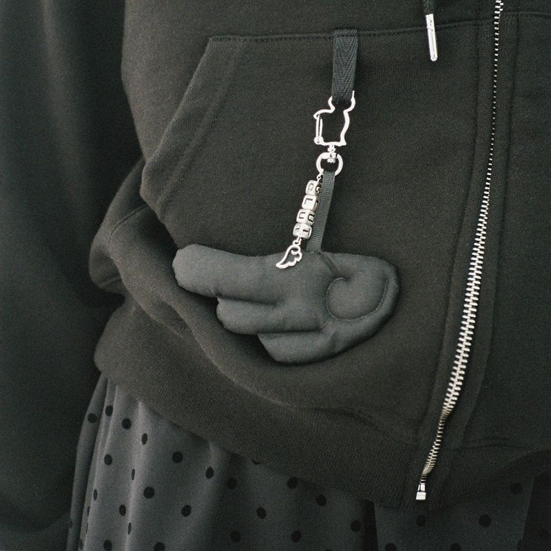 Angel Wing Keyring - BLACK