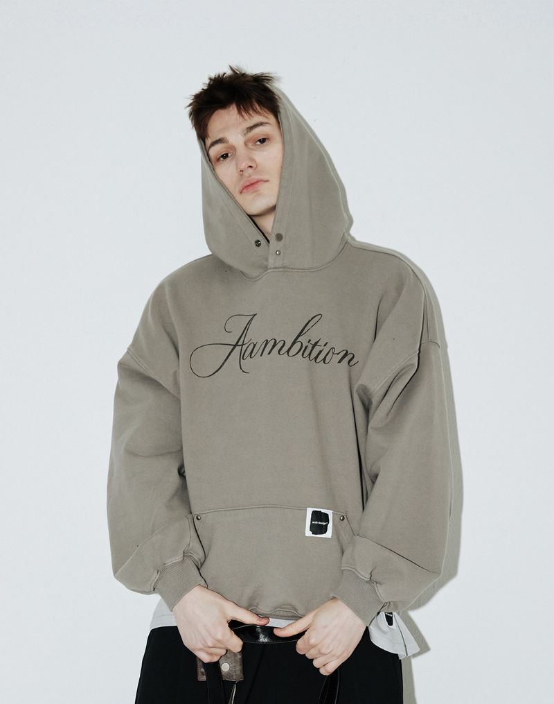 AAMBITION(アアンビション)の「Signature Lettering Hoodie (Grayish-beige)(Tops)」