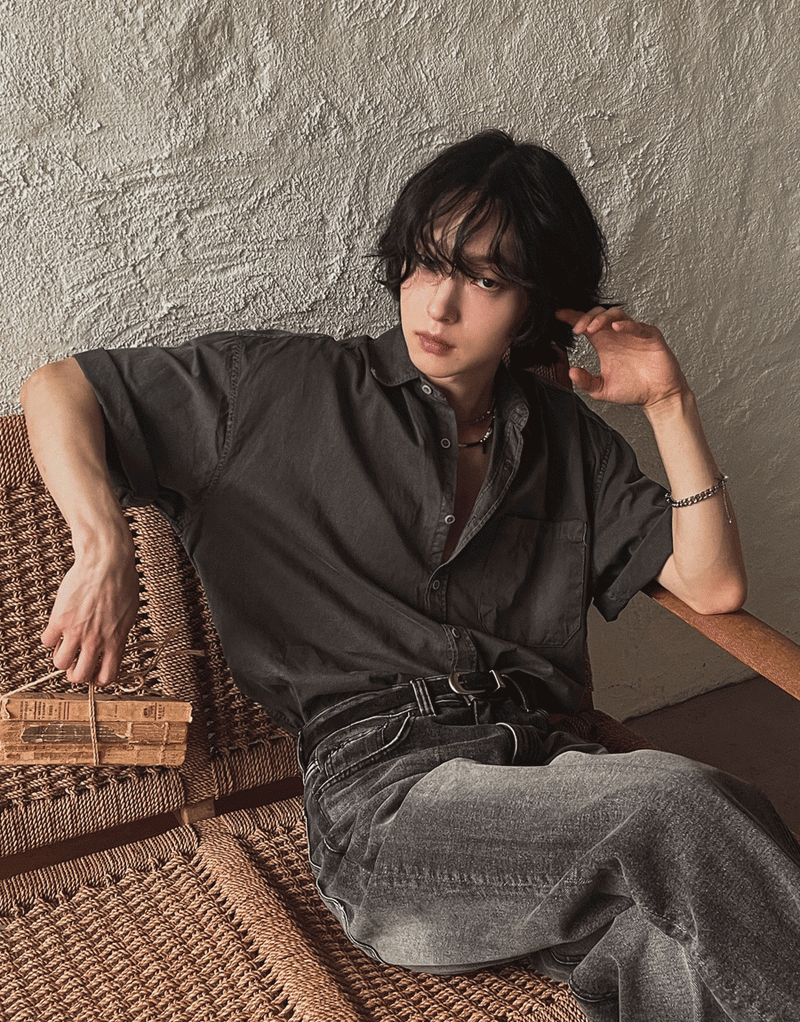 2PLAN（ツープラン）の「デイモンピグメントハーフシャツ (7 color)（Tops）」