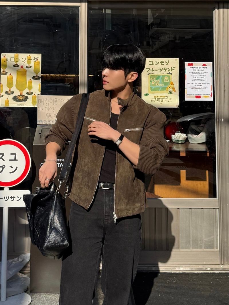 Owen knitwear suede jacket