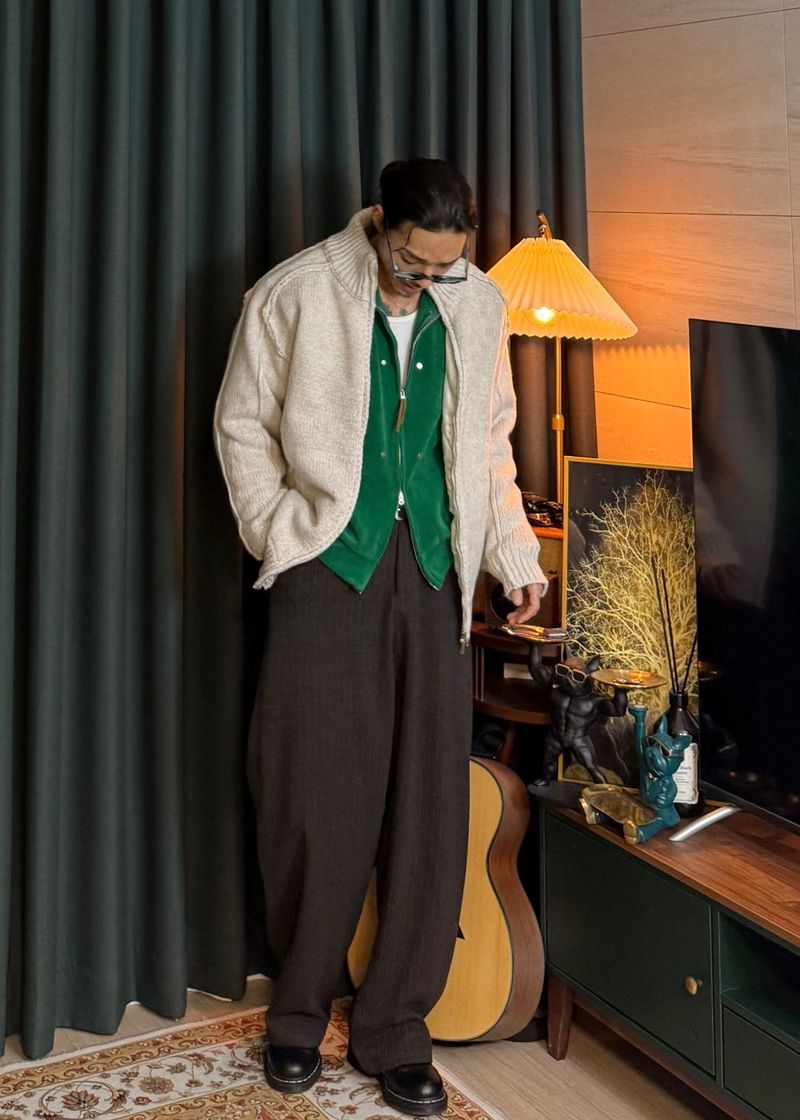 Winter Wave Stripe Slacks 2COLOR