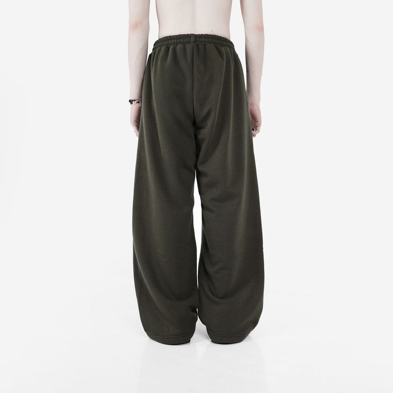HIERARCHY STUDIOS TMTNW - Olive Green Four Stripes Baggy Pants