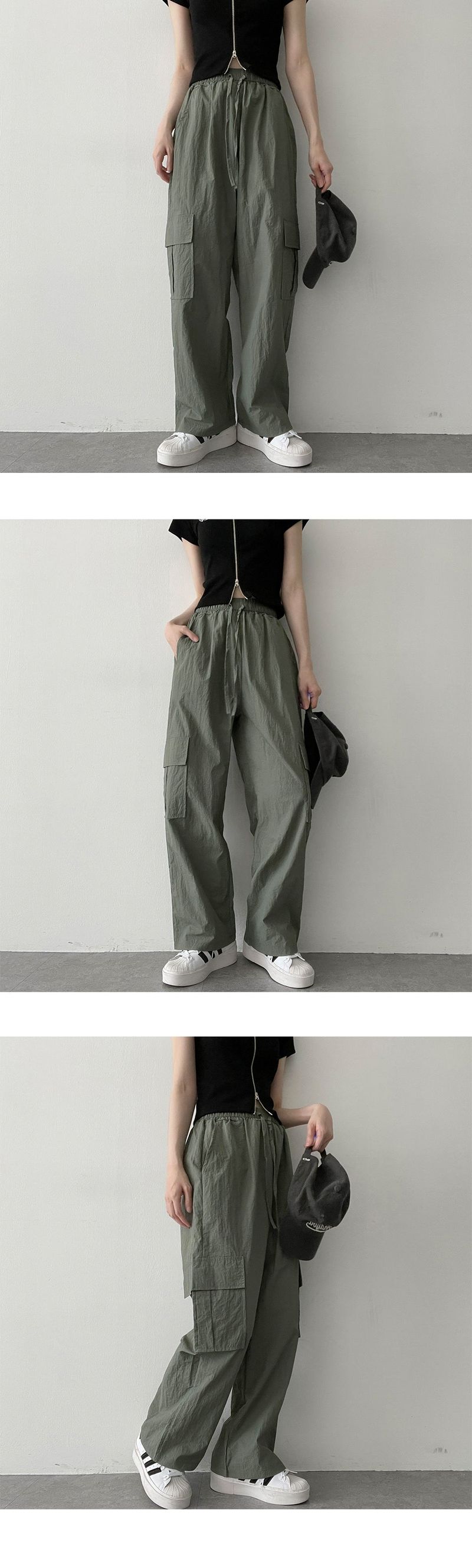 Kobe Bath Rock Nylon Cargo Wide Pants