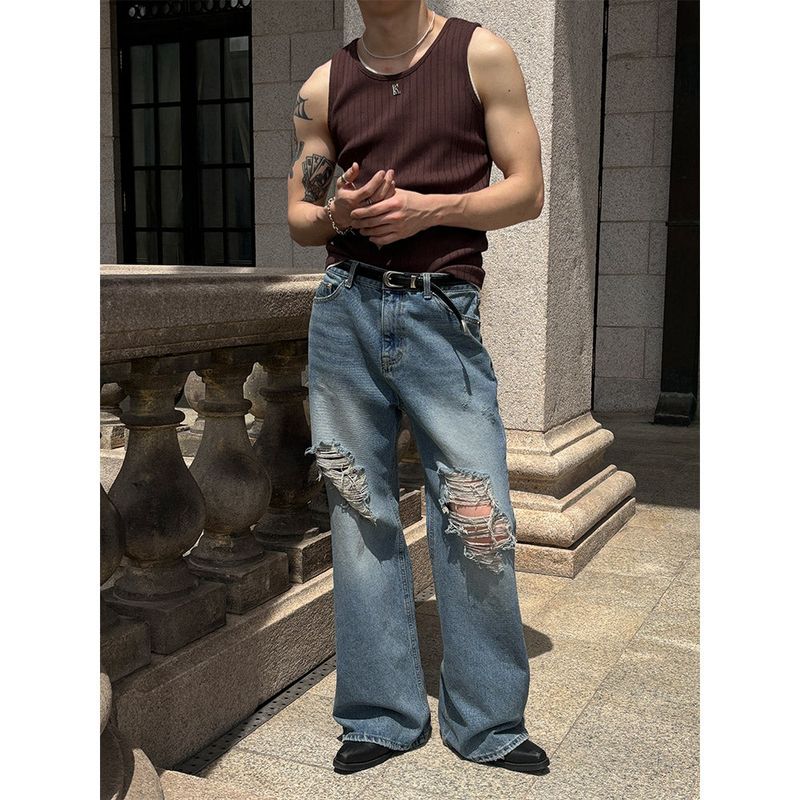 [Unisex] Tin washing boots cut denim pants