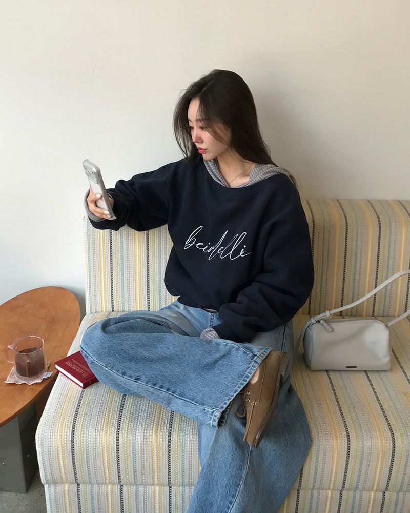 [ORIGINAL] Crew Contrast Wide Denim Pants