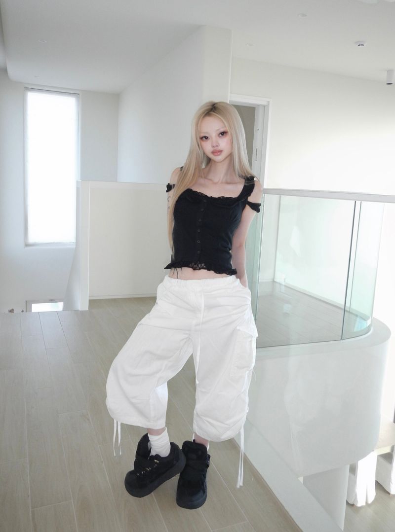 carrot frill top(2 color)