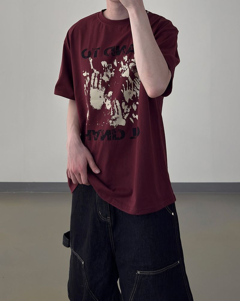 Touch Graphic Oversized Half T-Shirt