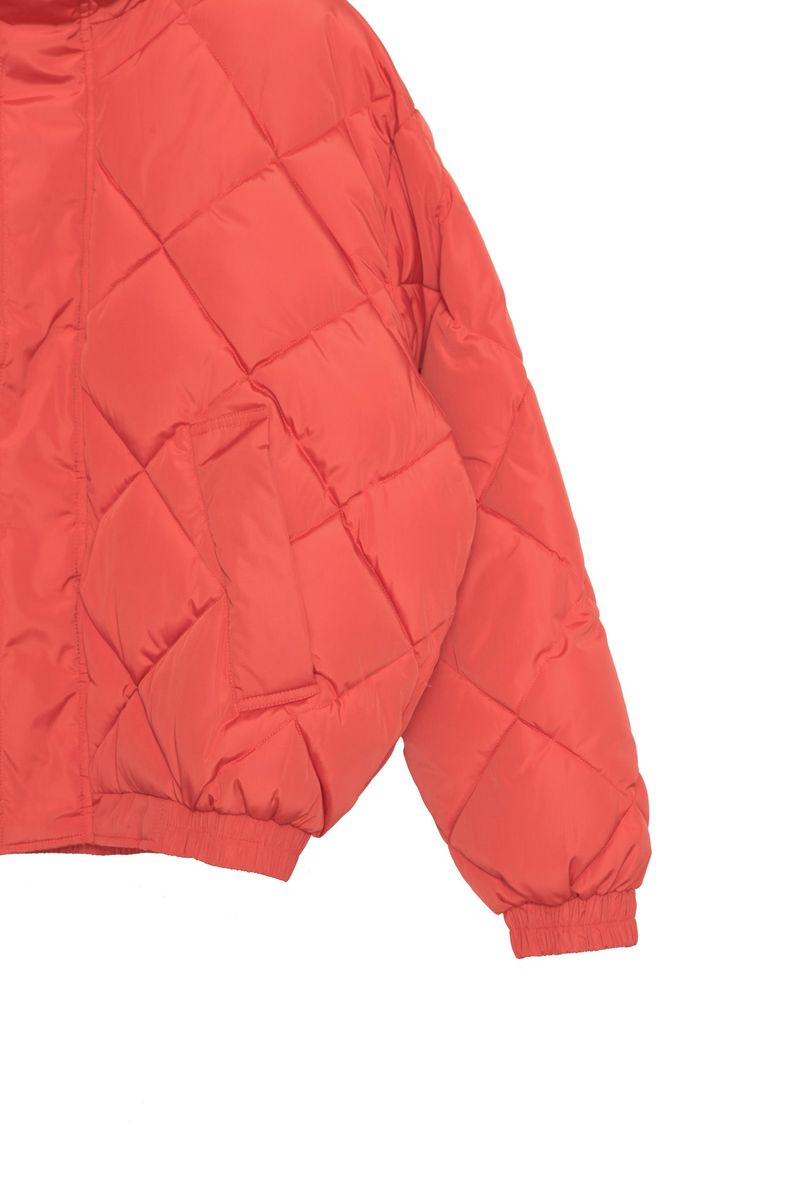 high-neck quilting padded jumper
