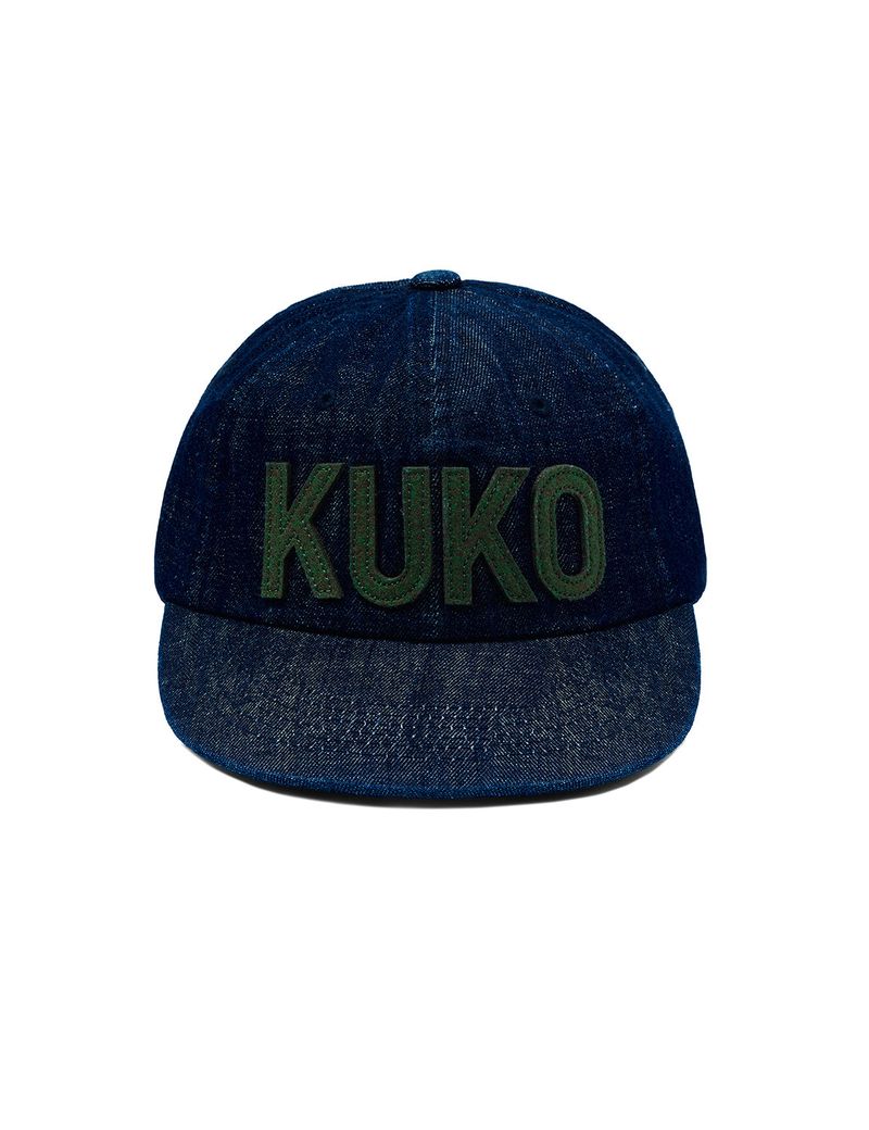 KUKO（クコ）の「KUKO ロゴ6パネルキャップ_デニムカーキ（帽子）」