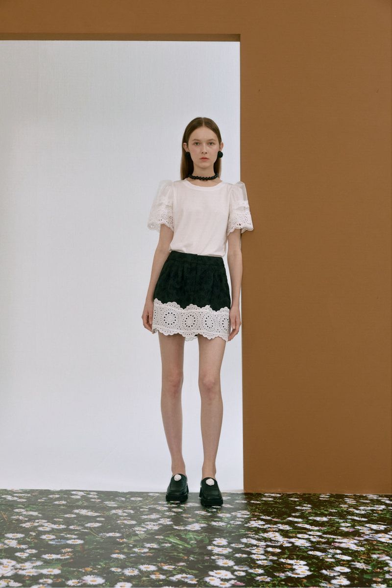 ROMANCHIC(ロマンシック)の「Organza sleeve T-shirt(Tops)」