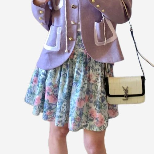 La mode MAQI（ラ モード マキ）の「Santa Barbara Violet Floral Skirt（Skirts）」