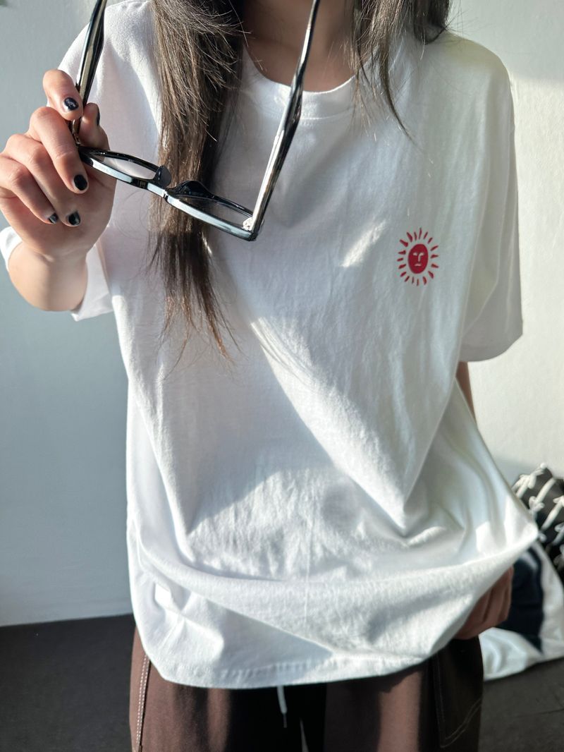 Sunroom Back Letter Tattoo Graphic Oversized Tee 4color