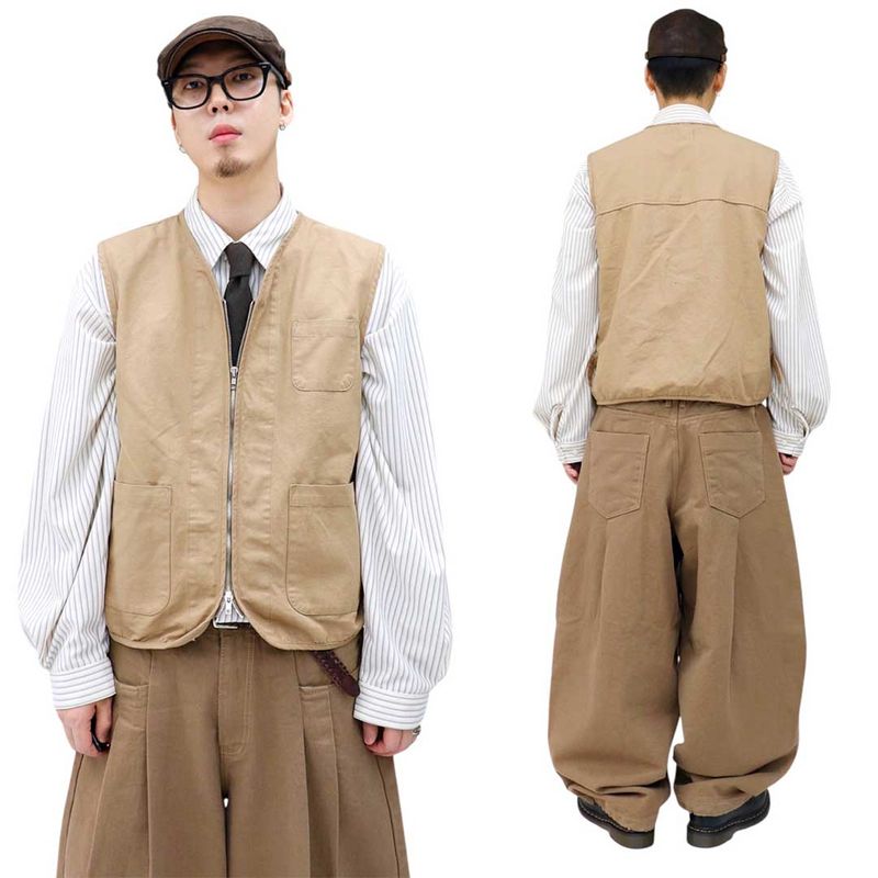 Vintage Oxford Zip-Up Vest