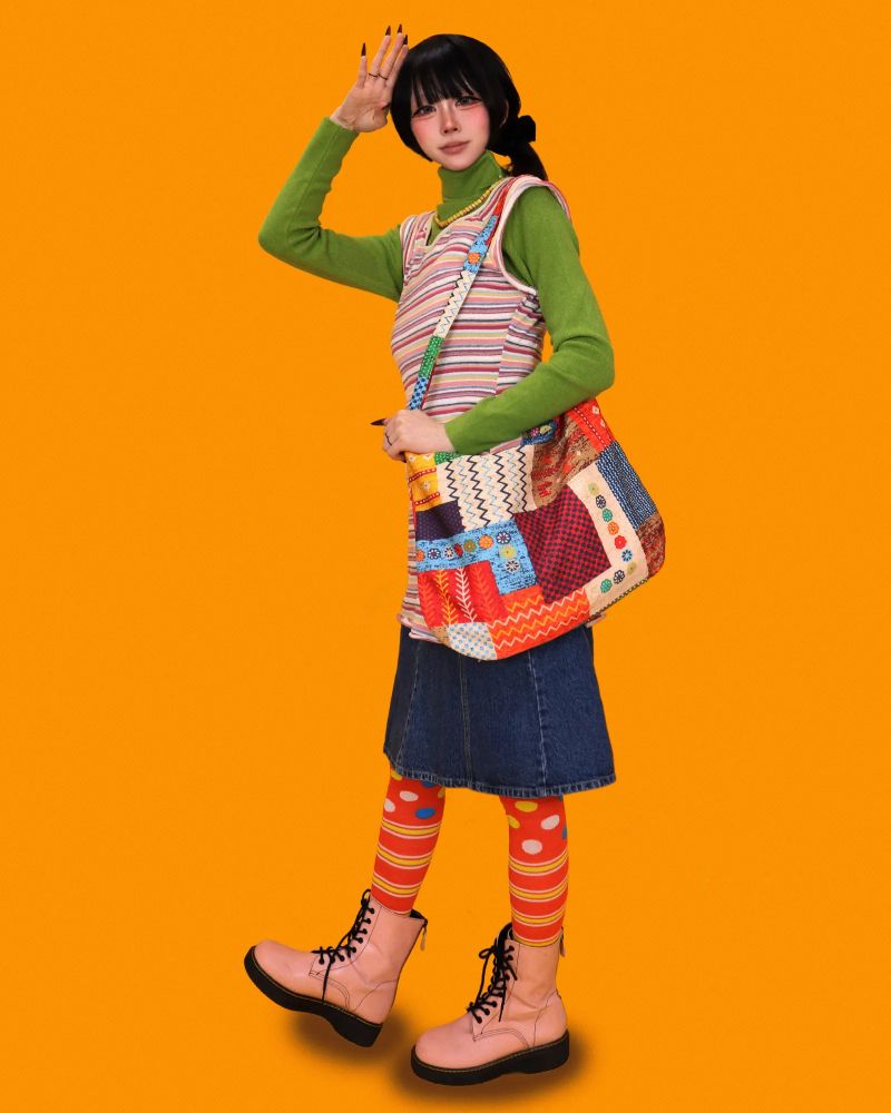 ethnic patch-work cross bag (2type)