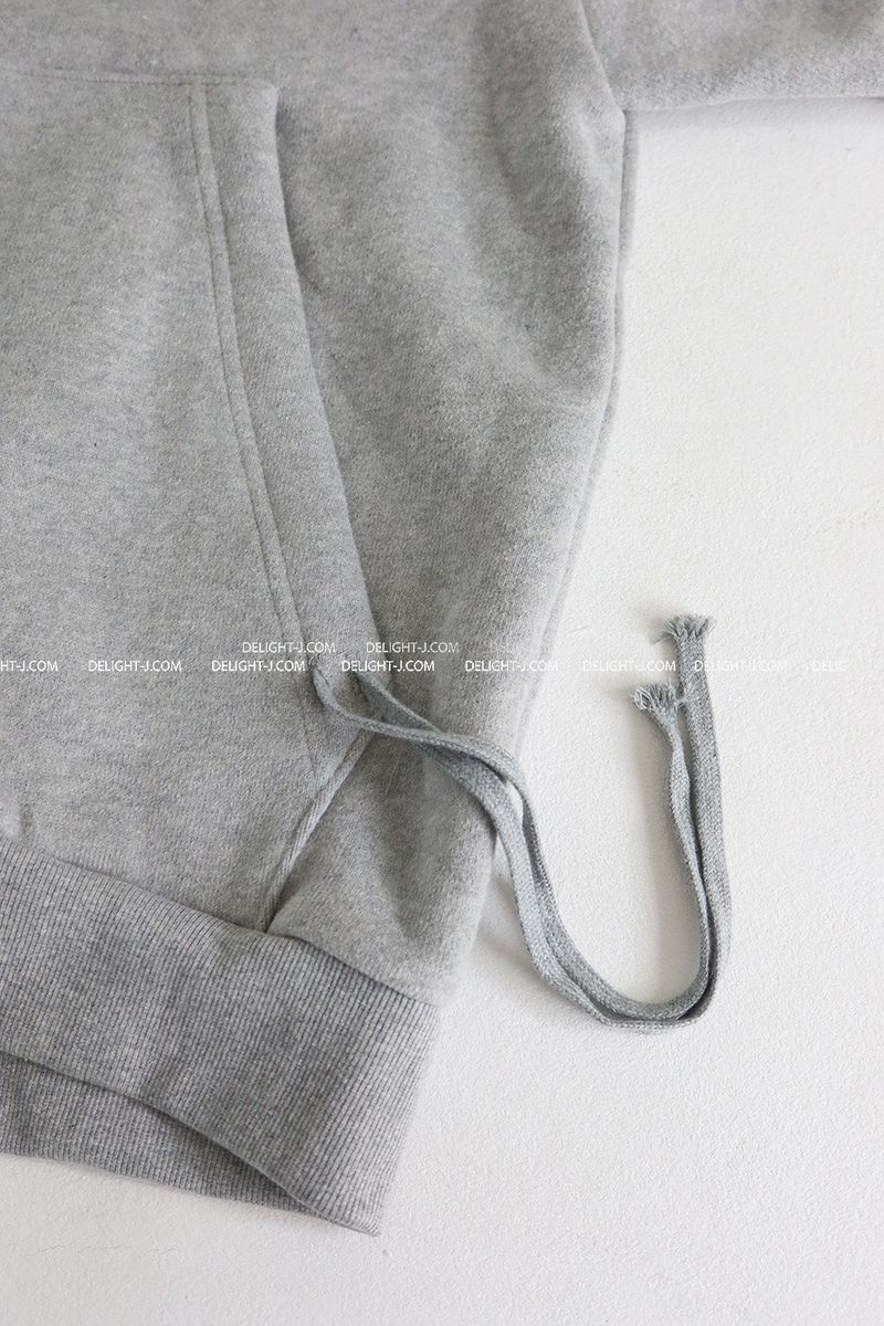 Wool napping heart wrinkle shirring hooded zip-up
