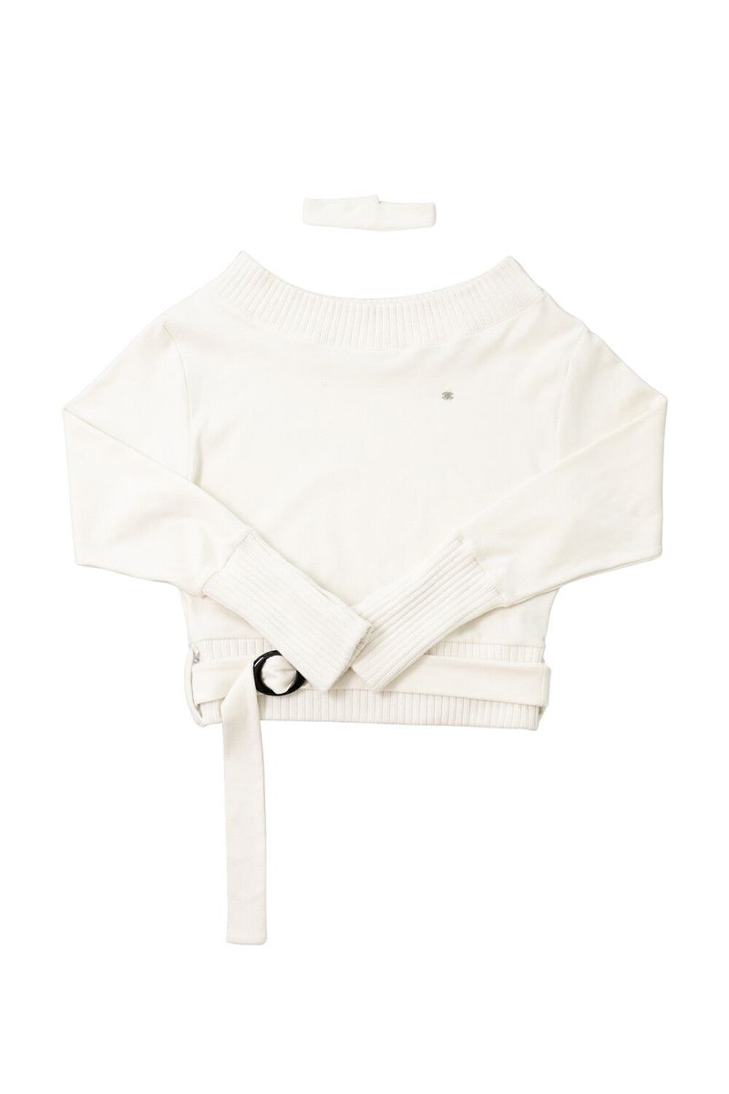 MIAE（ミアイ）の「[ID] Logo Off-Shoulder Sweatshirt (Choker Set) (Ivory) （Tops）」