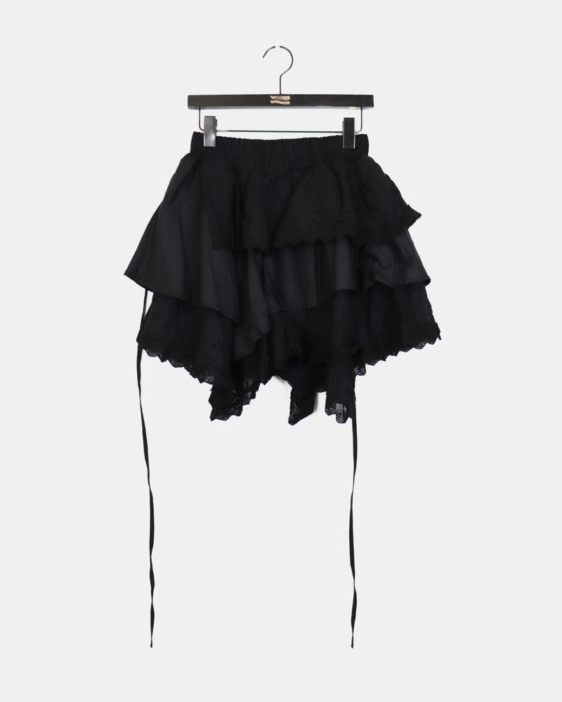 shuha lace string diagonal skirt