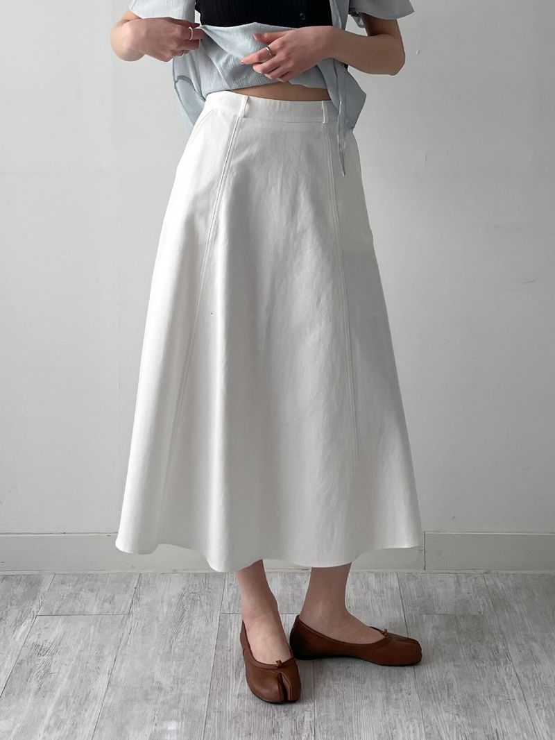 INCHANT ME(インチャントミー)の「Stitched Cotton Flare Long Skirt(Skirts)」