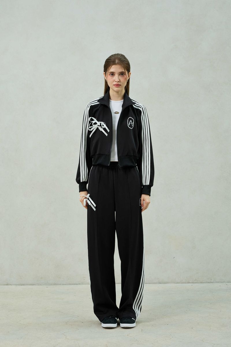 RIBBON JERSEY TRACK TOP / BLACK