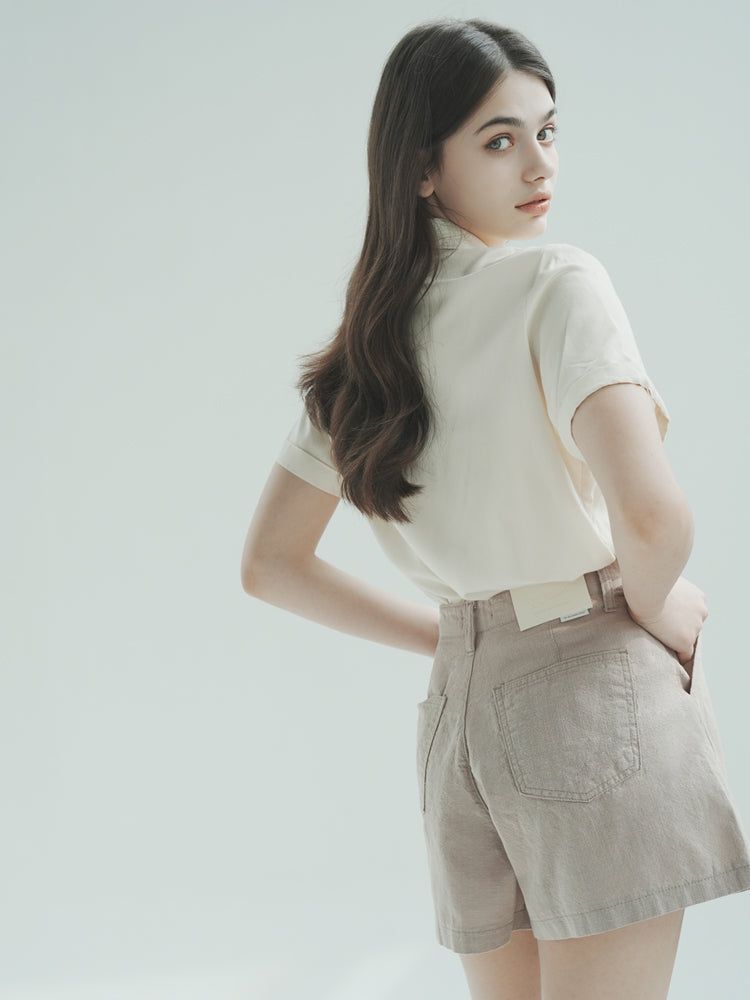 W1013 LINEN SHORT_BEIGE