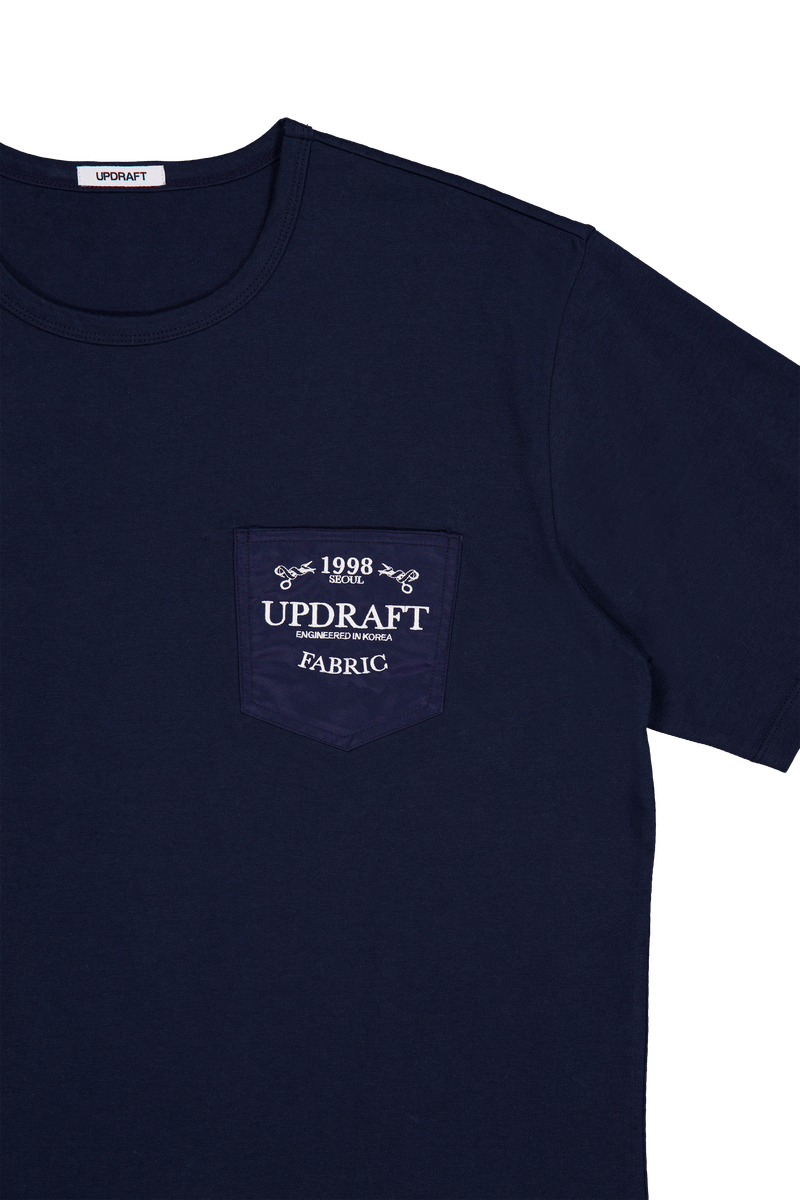 [UPDRAFT]NYLON POCKET COTTON T-SHIRT NAVY