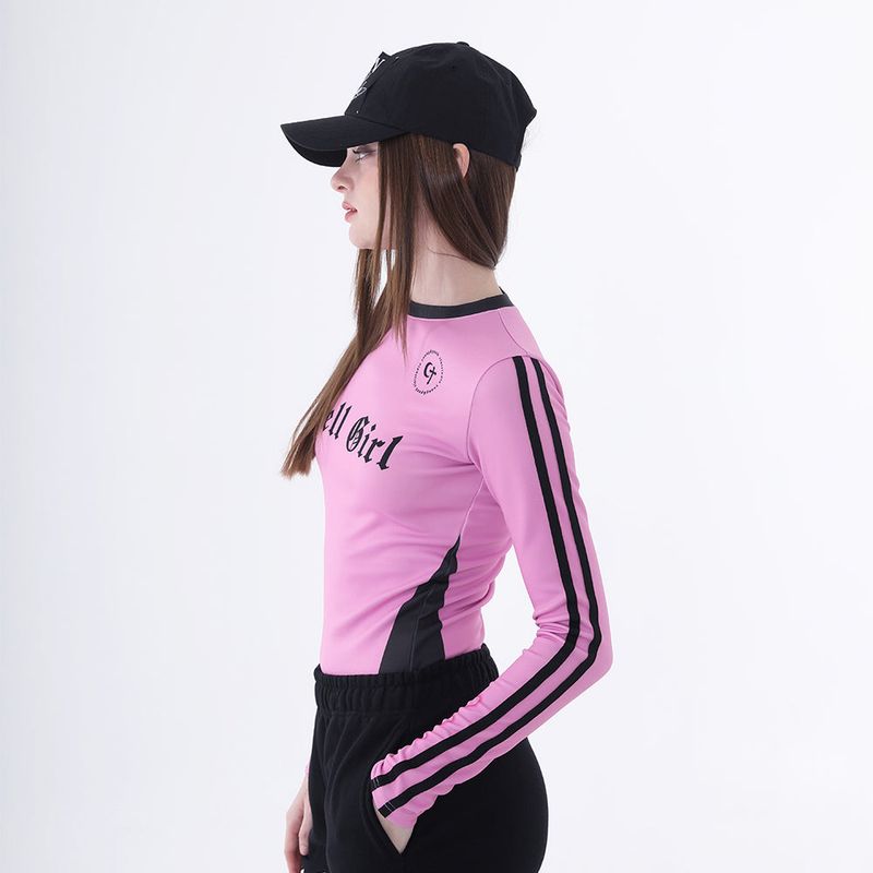 0 5 hell girl line top - PINK