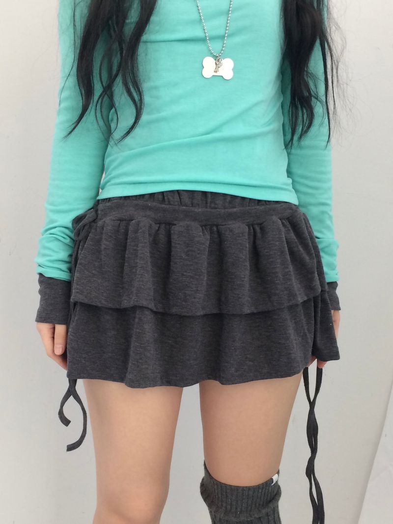 side strap frill dress