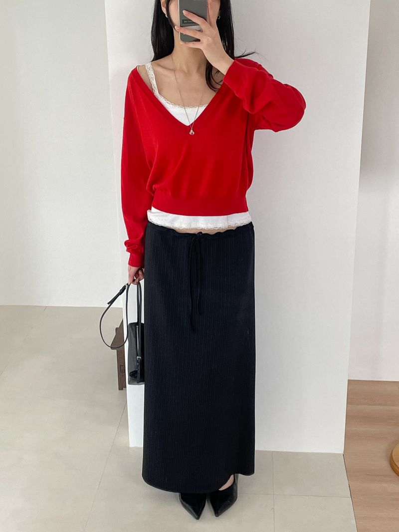Georgia Deep V-Neck Knit